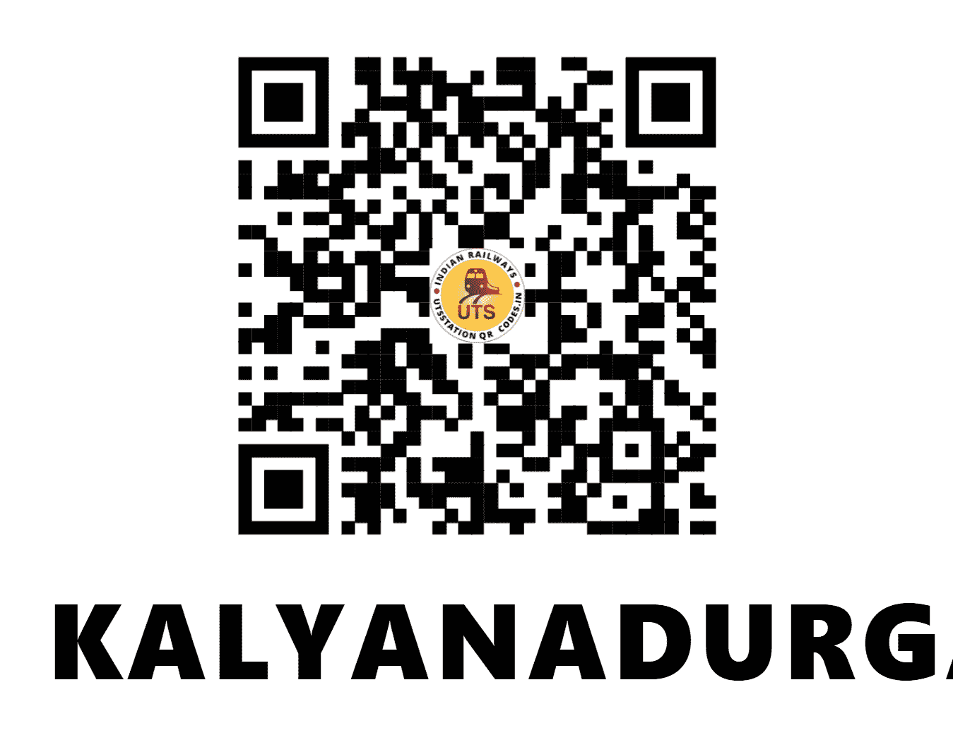 UTS QR Code for KALYANADURGA - KYND - SW (ANDHRA PRADESH)